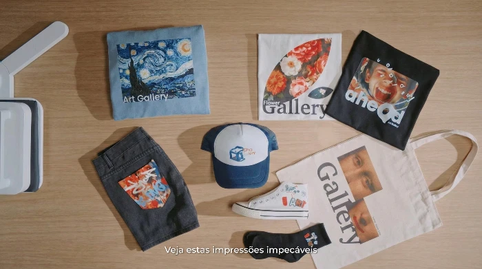 Impressora para estampas incríveis em todas as peças de roupa.