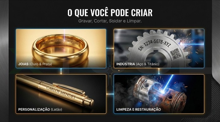 O Que um Laser de Fibra Pode Fazer (Corte, Gravação, Solda e Limpeza)