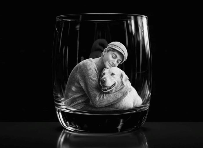 gravação a laser UV 3D interna - memorial pet